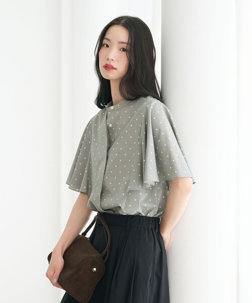 BEAUTY&YOUTH UNITED ARROWS(ビューティーアンドユースユナイテッドアローズ)の「【WEB限定】ドット フリルスリーブブラウス ウォッシャブル(シャツ/ブラウス・レディース・オフホワイト/ブラック/ライム・FREE)」の13枚目の写真