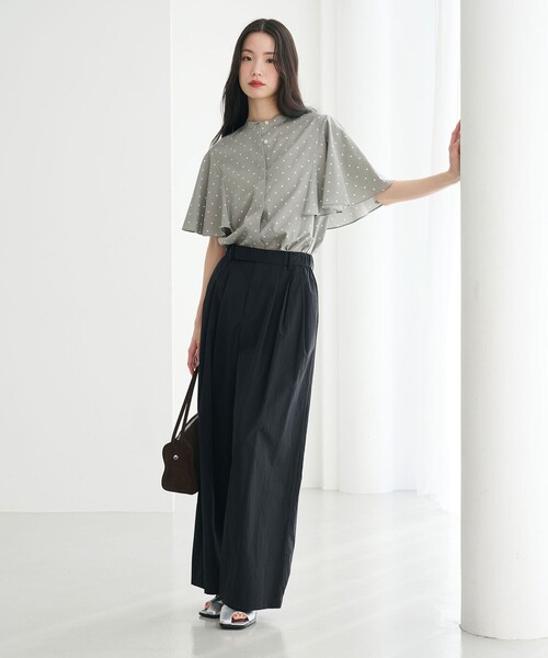 BEAUTY&YOUTH UNITED ARROWS(ビューティーアンドユースユナイテッドアローズ)の「【WEB限定】ドット フリルスリーブブラウス ウォッシャブル(シャツ/ブラウス・レディース・オフホワイト/ブラック/ライム・FREE)」の14枚目の写真