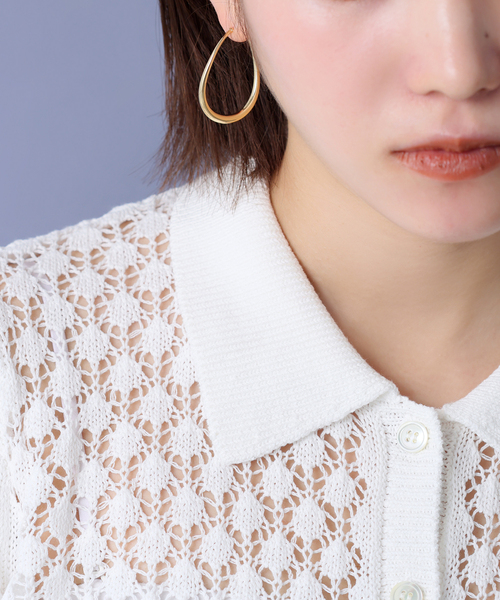 Lilas（リラ）の「《WEB限定》【SAMH by LILAS】ウェーブフープピアスK18GP（両耳）（ピアス（両耳用）・レディース・ゴールド・FREE）」の13枚目の写真