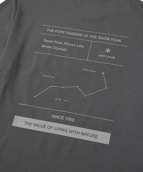 Snow Peak(スノーピーク)の「Snow Peak / Regen Quick-Dry Graphic S/S T-Shirt リジェネ クイックドライグラフィック S/S T シャツ 海外限定(Tシャツ/カットソー・メンズ・オフホワイト/ブラック/ダークカーキ・M/L/XL/2XL)」の11枚目の写真