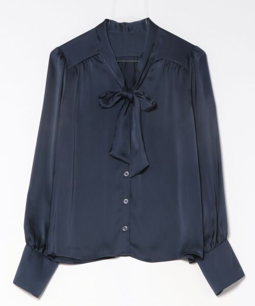 CADUNE（カデュネ）の「ボウタイブラウス（シャツ/ブラウス・レディース・ネイビー/ホワイト/ブラック・36/38）」の3枚目の写真