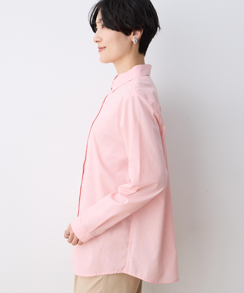 DECOY SINCE 1981（デコイシンスイチキュウハチイチ）の「レギュラーカラーシャツブラウス【綿100％・シワになりにくい】（シャツ/ブラウス・レディース・ブルー/ピンク/ネイビー・9号/11号/13号/15号/17号）」の6枚目の写真