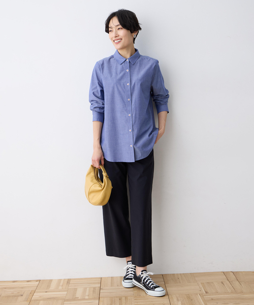 DECOY SINCE 1981（デコイシンスイチキュウハチイチ）の「レギュラーカラーシャツブラウス【綿100％・シワになりにくい】（シャツ/ブラウス・レディース・ブルー/ピンク/ネイビー・9号/11号/13号/15号/17号）」の10枚目の写真