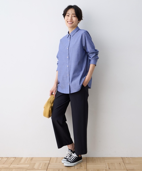 DECOY SINCE 1981（デコイシンスイチキュウハチイチ）の「レギュラーカラーシャツブラウス【綿100％・シワになりにくい】（シャツ/ブラウス・レディース・ブルー/ピンク/ネイビー・9号/11号/13号/15号/17号）」の11枚目の写真