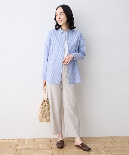 DECOY SINCE 1981（デコイシンスイチキュウハチイチ）の「レギュラーカラーシャツブラウス【綿100％・シワになりにくい】（シャツ/ブラウス・レディース・ブルー/ピンク/ネイビー・9号/11号/13号/15号/17号）」の12枚目の写真