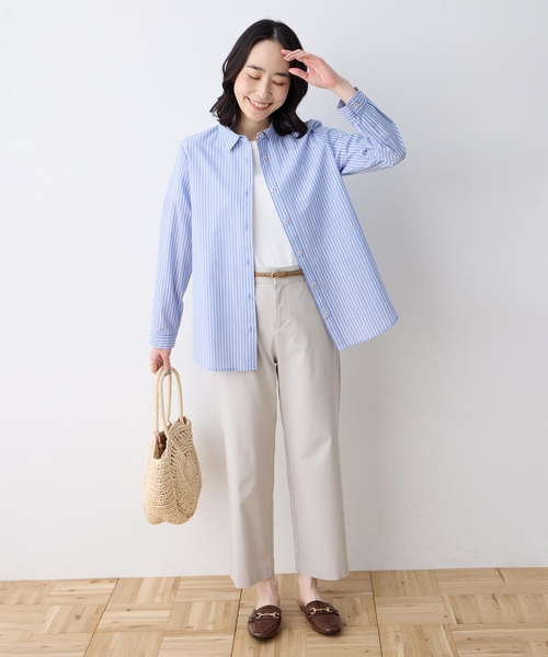 DECOY SINCE 1981（デコイシンスイチキュウハチイチ）の「レギュラーカラーシャツブラウス【綿100％・シワになりにくい】（シャツ/ブラウス・レディース・ブルー/ピンク/ネイビー・9号/11号/13号/15号/17号）」の13枚目の写真