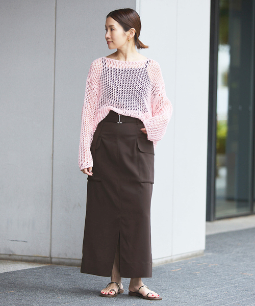 IENA（イエナ）の「ハイツイストペンシルロングスカート（スカート・レディース・ブラウン/ネイビー・34/38/36）」の3枚目の写真