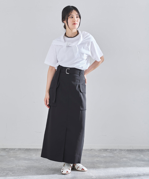 IENA（イエナ）の「ハイツイストペンシルロングスカート（スカート・レディース・ブラウン/ネイビー・34/38/36）」の4枚目の写真