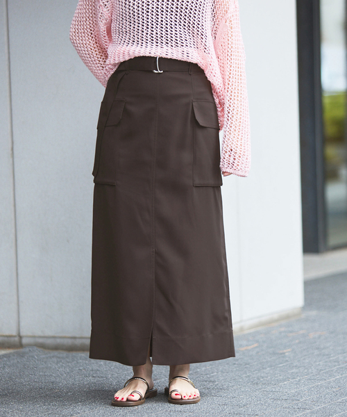 IENA（イエナ）の「ハイツイストペンシルロングスカート（スカート・レディース・ブラウン/ネイビー・34/38/36）」の5枚目の写真