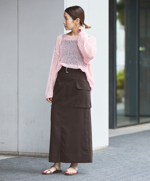 IENA（イエナ）の「ハイツイストペンシルロングスカート（スカート・レディース・ブラウン/ネイビー・34/38/36）」の10枚目の写真