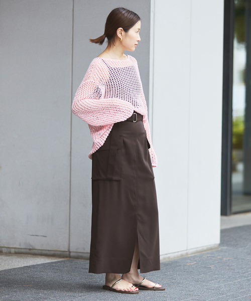 IENA（イエナ）の「ハイツイストペンシルロングスカート（スカート・レディース・ブラウン/ネイビー・34/38/36）」の14枚目の写真