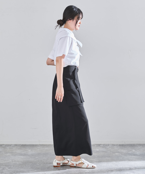 IENA（イエナ）の「ハイツイストペンシルロングスカート（スカート・レディース・ブラウン/ネイビー・34/38/36）」の22枚目の写真