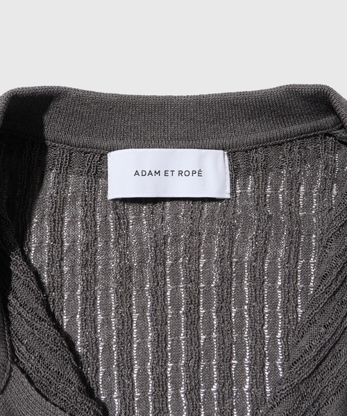 ADAM ET ROPE'(アダムエロペ)の「ペーパーミックス シアーニット シャツ カーディガン / ロングシーズン着用可能(カーディガン/ボレロ・メンズ・ブラック/ベージュ系その他/チャコールグレー・L/M)」の6枚目の写真