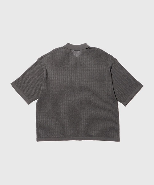 ADAM ET ROPE'(アダムエロペ)の「ペーパーミックス シアーニット シャツ カーディガン / ロングシーズン着用可能(カーディガン/ボレロ・メンズ・ブラック/ベージュ系その他/チャコールグレー・L/M)」の9枚目の写真