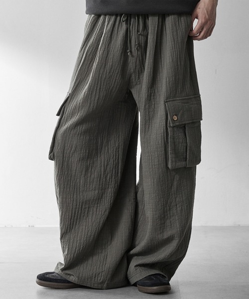 RUUBON（ルーボン）の「【RUUBON】soft texture cargo pants  /  ソフトテクスチャーカーゴパンツ（カーゴパンツ・メンズ・ブラック/カーキ・S/L/M）」の10枚目の写真