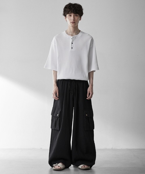 RUUBON（ルーボン）の「【RUUBON】soft texture cargo pants  /  ソフトテクスチャーカーゴパンツ（カーゴパンツ・メンズ・ブラック/カーキ・S/L/M）」の12枚目の写真