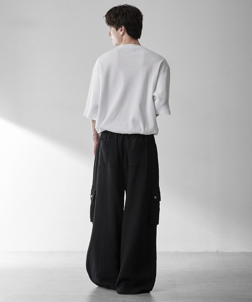 RUUBON（ルーボン）の「【RUUBON】soft texture cargo pants  /  ソフトテクスチャーカーゴパンツ（カーゴパンツ・メンズ・ブラック/カーキ・S/L/M）」の15枚目の写真