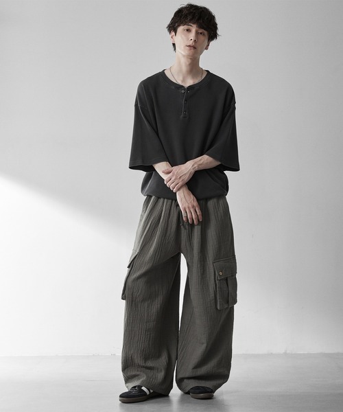 RUUBON（ルーボン）の「【RUUBON】soft texture cargo pants  /  ソフトテクスチャーカーゴパンツ（カーゴパンツ・メンズ・ブラック/カーキ・S/L/M）」の16枚目の写真