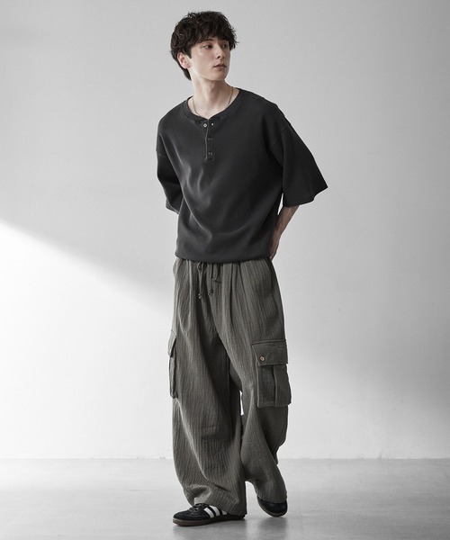 RUUBON（ルーボン）の「【RUUBON】soft texture cargo pants  /  ソフトテクスチャーカーゴパンツ（カーゴパンツ・メンズ・ブラック/カーキ・S/L/M）」の18枚目の写真