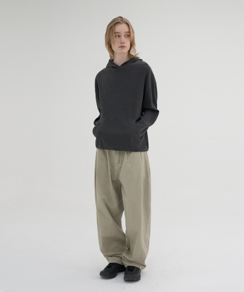 NOUN(ノウン)の「ribbed hooded t-shirts (charcoal)(パーカー・メンズ・その他・1/2)」の2枚目の写真