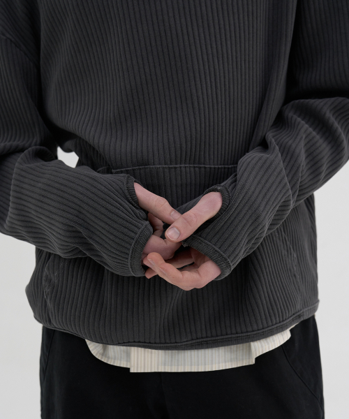 NOUN(ノウン)の「ribbed hooded t-shirts (charcoal)(パーカー・メンズ・その他・1/2)」の4枚目の写真
