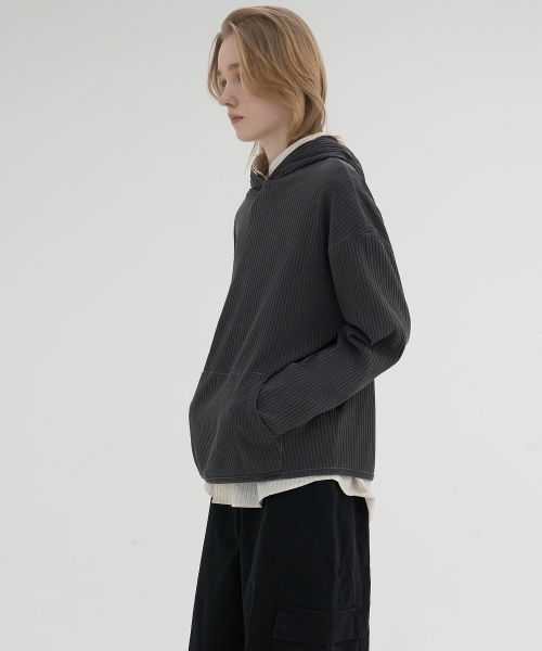 NOUN(ノウン)の「ribbed hooded t-shirts (charcoal)(パーカー・メンズ・その他・1/2)」の5枚目の写真