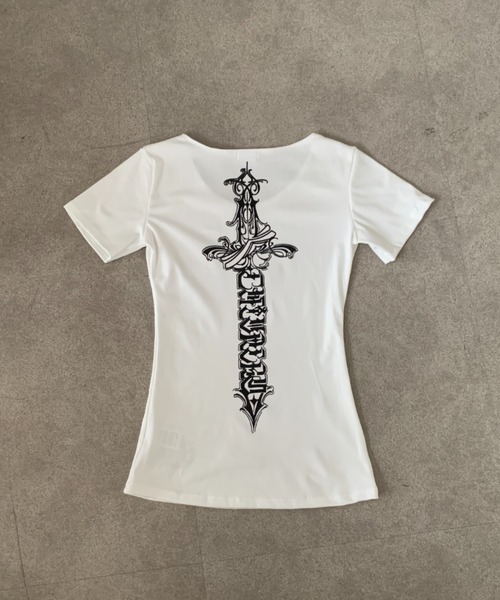 lilful(リルフル)の「【26年春夏新作】裾ワンポイント バックプリント 半袖Tシャツ(Tシャツ/カットソー・レディース・ホワイト・F)」の10枚目の写真