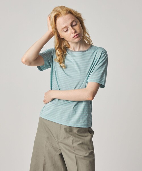 Steven Alan(スティーブンアラン)の「<Steven Alan>ボーダー プルオーバー(Tシャツ/カットソー・レディース・ダークオレンジ/ライトブルー・FREE)」の2枚目の写真