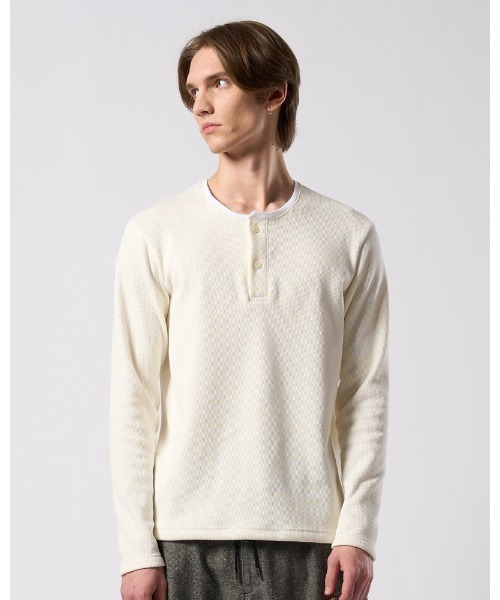 wjk(ダヴルジェイケイ)の「back boa thermal henley L/S(Tシャツ/カットソー・メンズ・ブラック/ライトグレー/ホワイト・X-LARGE/LARGE/MEDIUM/SMALL)」の5枚目の写真