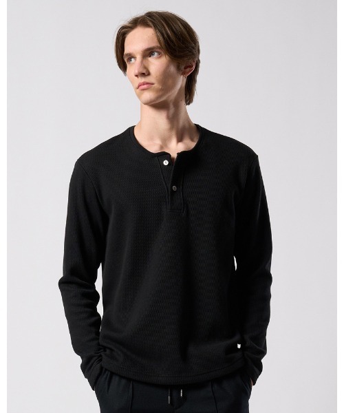 wjk(ダヴルジェイケイ)の「back boa thermal henley L/S(Tシャツ/カットソー・メンズ・ブラック/ライトグレー/ホワイト・X-LARGE/LARGE/MEDIUM/SMALL)」の14枚目の写真