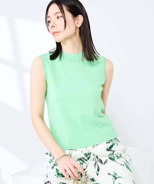 NOLLEY’S Sophi(ノーリーズソフィ)の「《手洗い可能》マルチファンクションハイネックノースリーブプルオーバー(ニット/セーター・レディース・オレンジ/ライトグリーン/ホワイト/ブラック/カーキ・38)」の4枚目の写真