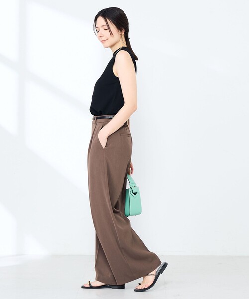 NOLLEY’S Sophi(ノーリーズソフィ)の「《手洗い可能》マルチファンクションハイネックノースリーブプルオーバー(ニット/セーター・レディース・オレンジ/ライトグリーン/ホワイト/ブラック/カーキ・38)」の10枚目の写真