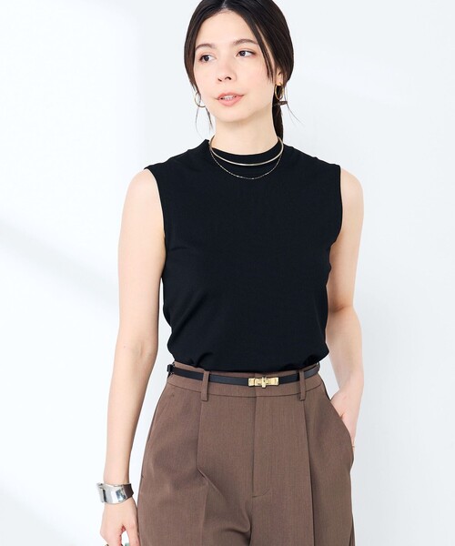 NOLLEY’S Sophi(ノーリーズソフィ)の「《手洗い可能》マルチファンクションハイネックノースリーブプルオーバー(ニット/セーター・レディース・オレンジ/ライトグリーン/ホワイト/ブラック/カーキ・38)」の15枚目の写真