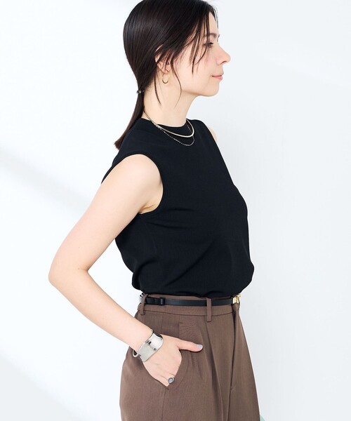 NOLLEY’S Sophi(ノーリーズソフィ)の「《手洗い可能》マルチファンクションハイネックノースリーブプルオーバー(ニット/セーター・レディース・オレンジ/ライトグリーン/ホワイト/ブラック/カーキ・38)」の17枚目の写真