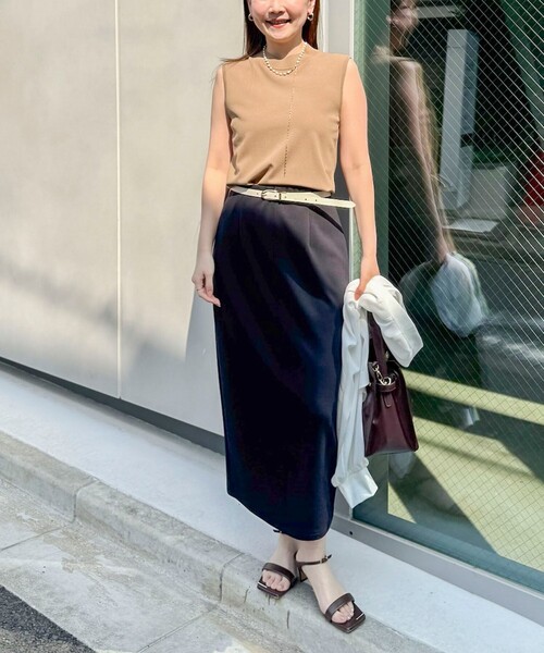 NOLLEY’S Sophi（ノーリーズソフィ）の「《手洗い可能》マルチファンクションハイネックノースリーブプルオーバー（ニット/セーター・レディース・オレンジ/ライトグリーン/ホワイト/ブラック/カーキ・38）」の11枚目の写真