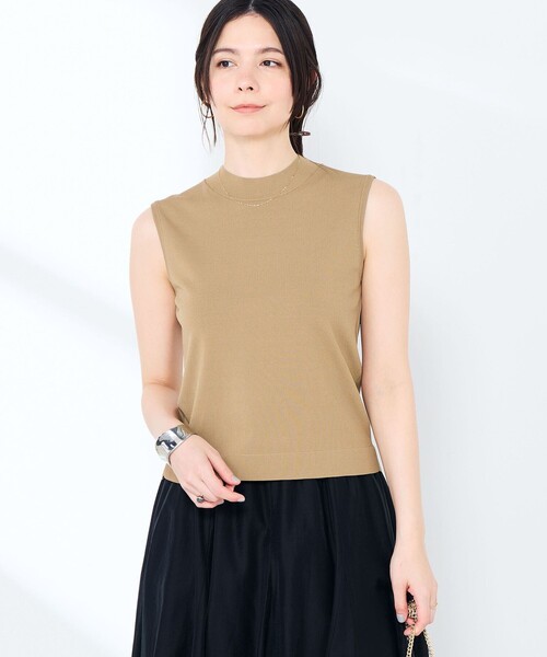 NOLLEY’S Sophi（ノーリーズソフィ）の「《手洗い可能》マルチファンクションハイネックノースリーブプルオーバー（ニット/セーター・レディース・オレンジ/ライトグリーン/ホワイト/ブラック/カーキ・38）」の14枚目の写真