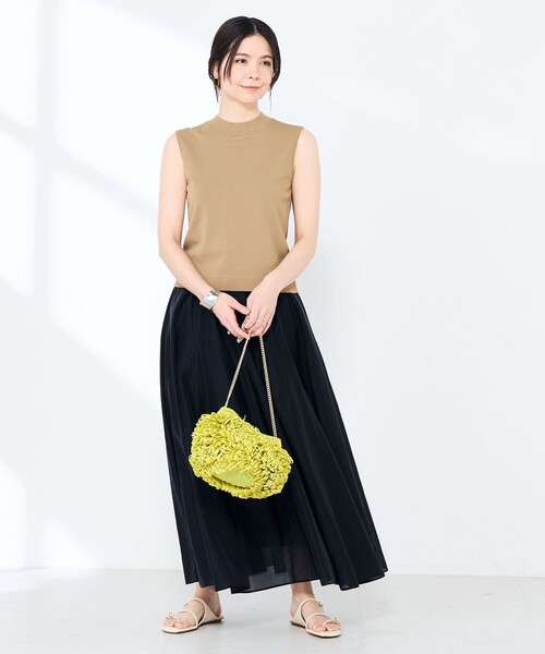 NOLLEY’S Sophi（ノーリーズソフィ）の「《手洗い可能》マルチファンクションハイネックノースリーブプルオーバー（ニット/セーター・レディース・オレンジ/ライトグリーン/ホワイト/ブラック/カーキ・38）」の16枚目の写真