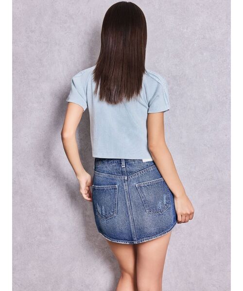 GYDA(ジェイダ)の「GEMYNTAR patchブリーチトップス(Tシャツ/カットソー・レディース・ライトブルー/ブラック・FREE)」の11枚目の写真