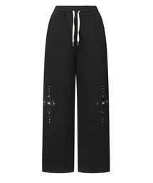 ◇MUCENT◇ブランド直輸入正規品/モエン クロス レザー パッチ スウェットパンツ 男女共用 MOEN CROSS LEATHER PATCH SWEAT PANTS UNISEX