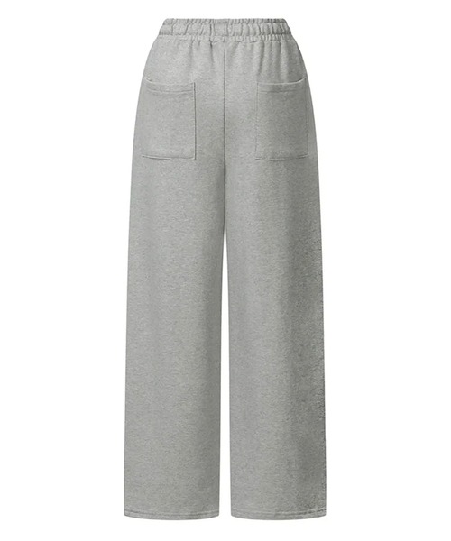 MUCENT（ムセント）の「◇MUCENT◇ブランド直輸入正規品/モエン クロス レザー パッチ スウェットパンツ 男女共用 MOEN CROSS LEATHER PATCH SWEAT PANTS UNISEX（スウェットパンツ・レディース・ブラック/グレー・FREE）」の6枚目の写真