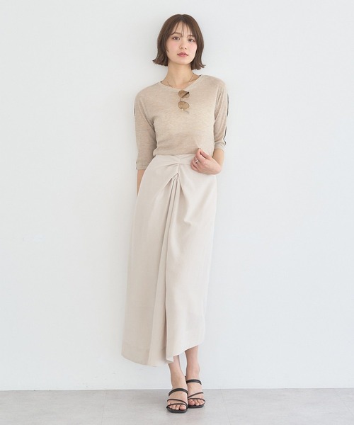 earth music&ecology(アースミュージックアンドエコロジー)の「ハイショクメロートップス(Tシャツ/カットソー・レディース・ブラック/オフホワイト/ベージュ/ライトグリーン・FREE)」の16枚目の写真