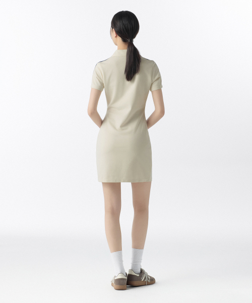 MUSINSA STANDARD WOMAN（ムシンサスタンダードウーマン）の「ウーマンズスリットネックレーストリムポロワンピース[クリーム/ブルー]（ワンピース・レディース・その他・X-SMALL/SMALL/LARGE/MEDIUM）」の3枚目の写真