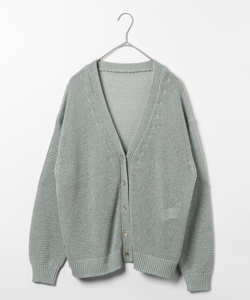 GLOBAL WORK（グローバルワーク）の「ペーパーヤーンニットカーディガン長袖/646688（カーディガン/ボレロ・レディース・ライトブルー/ナチュラル/ダークブラウン/カーキ系・LARGE/MEDIUM）」の4枚目の写真