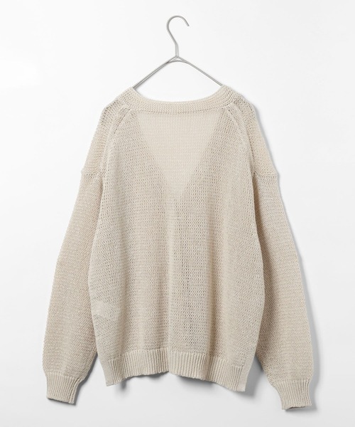 GLOBAL WORK（グローバルワーク）の「ペーパーヤーンニットカーディガン長袖/646688（カーディガン/ボレロ・レディース・ライトブルー/ナチュラル/ダークブラウン/カーキ系・LARGE/MEDIUM）」の5枚目の写真