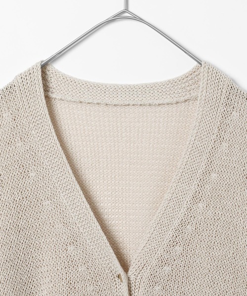 GLOBAL WORK（グローバルワーク）の「ペーパーヤーンニットカーディガン長袖/646688（カーディガン/ボレロ・レディース・ライトブルー/ナチュラル/ダークブラウン/カーキ系・LARGE/MEDIUM）」の6枚目の写真