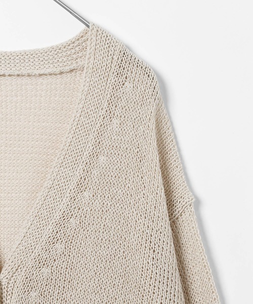 GLOBAL WORK（グローバルワーク）の「ペーパーヤーンニットカーディガン長袖/646688（カーディガン/ボレロ・レディース・ライトブルー/ナチュラル/ダークブラウン/カーキ系・LARGE/MEDIUM）」の7枚目の写真