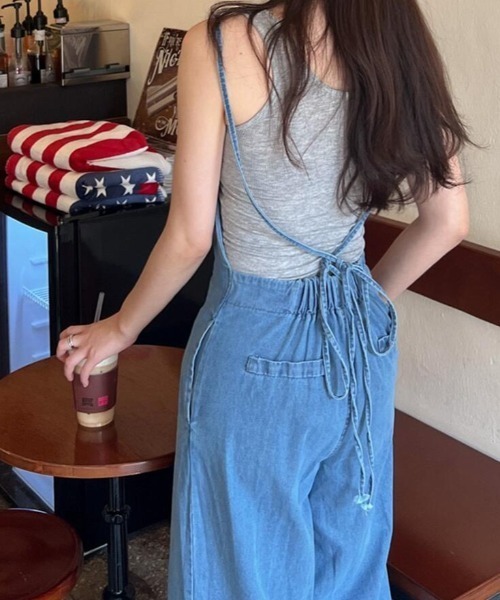 semplice(センプリチェ)の「デニム オールインワン(つなぎ/オールインワン・レディース・ブルー・F)」の3枚目の写真