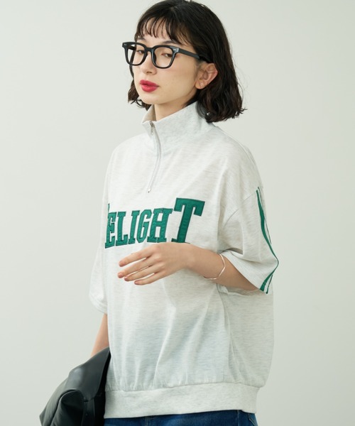 A.D.C.L.(エーディーシーエル)の「ロゴ刺繍&ライン ハーフジッププルオーバー(Tシャツ/カットソー・レディース・グリーン/ブルー・M/L)」の4枚目の写真