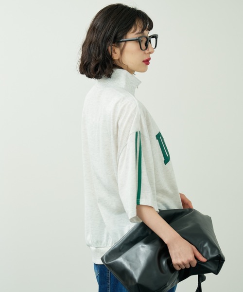 A.D.C.L.(エーディーシーエル)の「ロゴ刺繍&ライン ハーフジッププルオーバー(Tシャツ/カットソー・レディース・グリーン/ブルー・M/L)」の8枚目の写真