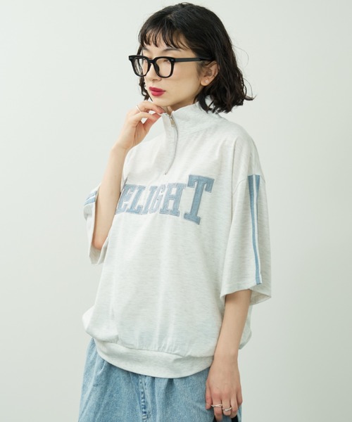 A.D.C.L.(エーディーシーエル)の「ロゴ刺繍&ライン ハーフジッププルオーバー(Tシャツ/カットソー・レディース・グリーン/ブルー・M/L)」の13枚目の写真